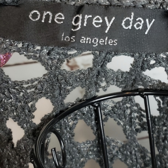 One Grey Day Metallic Cable Knit Sweater - Picture 6 of 6